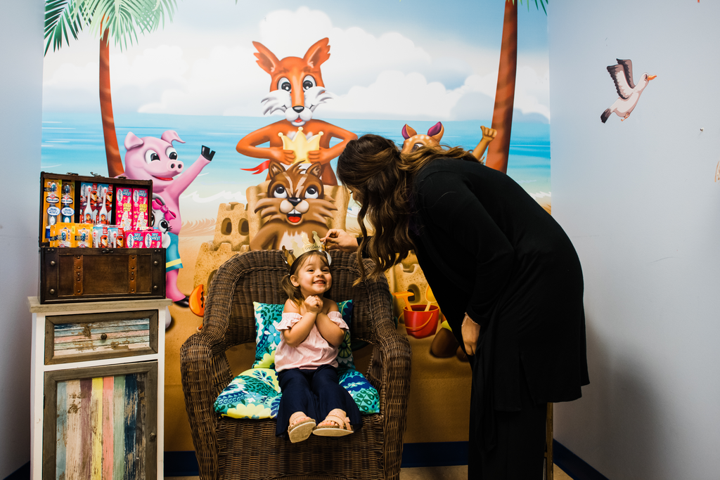 Young patient at Smile Magic location getting a crown. 